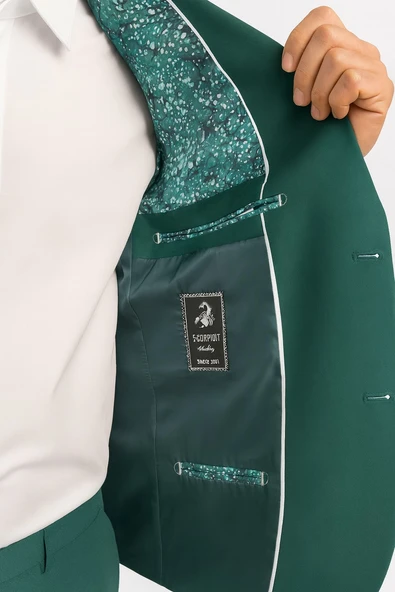 Erkek  Tek Düğme Slim Fit Takım Elbise - Şık Ofis ve Davet Kombini - Resim 6