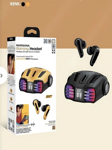 Kablosuz Bluetooth 5.4 Kulaklık 300mAh Batarya, RGB Işık, 10m Menzil Siyah - Resim 5