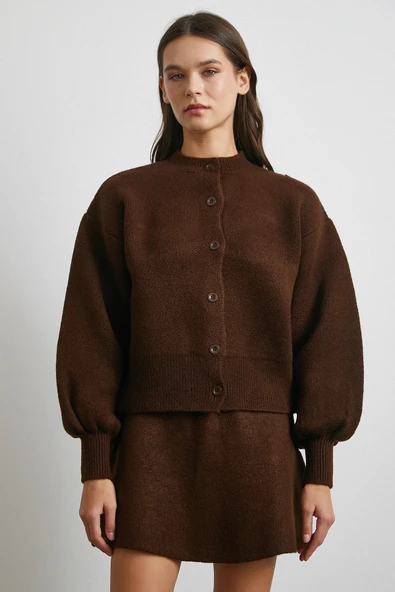 Hırka Etek Triko Takım Kahve - 5