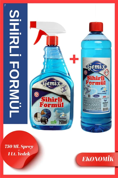 Gemix Derz Temizleyici Sihirli Formül Mavi Su 750 ml + 1000 ml ürün görseli