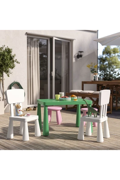 Çocuk Masası, parlak yeşil, 77x55 cm Dikdörtgen - Resim 5