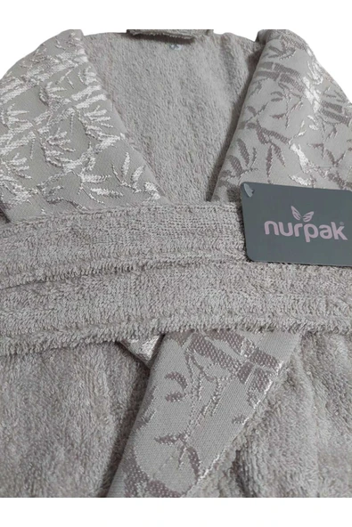 Erkek Bej Bambu Bedenli Tek Bornoz - 3