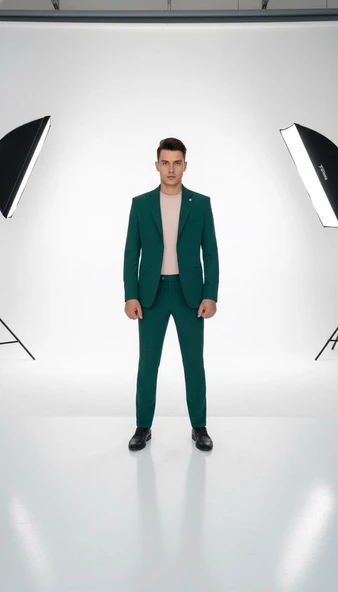 Erkek  Tek Düğme Slim Fit Takım Elbise - Şık Ofis ve Davet Kombini ürün görseli