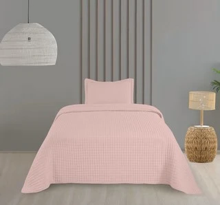 Bella Home Tek Kişilik Sonnia Yatak Örtüsü Seti - Pudra