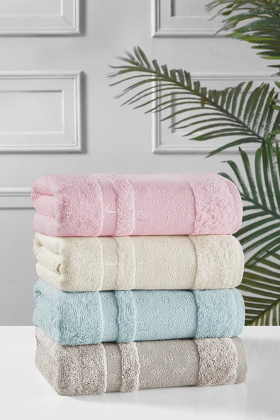 Pierre Cardin 4'lü Bambu Yüz Havlusu Logo