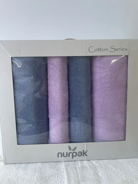 NURPAK %100 PAMUKLU HAMAM TAKIMI MAVİ-LİLA