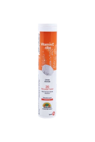 Sunlife Vitamin C 1000 Mg 20 Efervesan Tablet