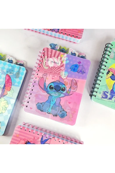 Vuslat Design Stitch Ayraçlı Hologram Kapak Spiralli Defter 120 Yaprak Çizgili - 6
