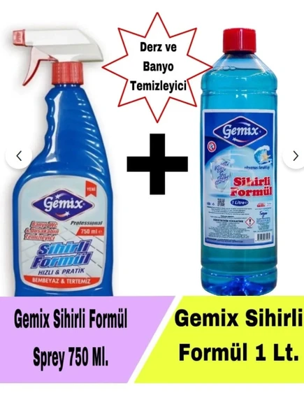Gemix Derz Temizleyici Sihirli Formül Mavi Su 750 ml + 1000 ml