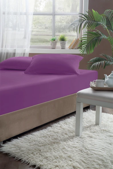 Pierre Cardin Pamuk Lastikli Çarşaf 120x200 Mürdüm