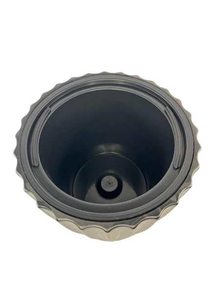 Siyah Lilyum Model Vazo Dekoratif Plastik Saksı 57cm 9 Litre İç Hacim Estetik ve Modern Tasarım - 4