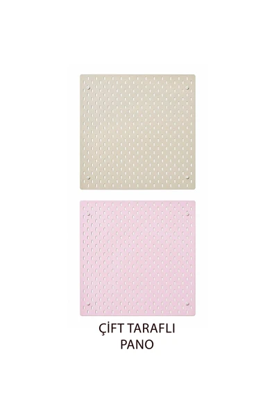 Skadis Çift Taraflı Çok Amaçlı Pano, Bej ve Pembe, 56x56 cm ürün görseli