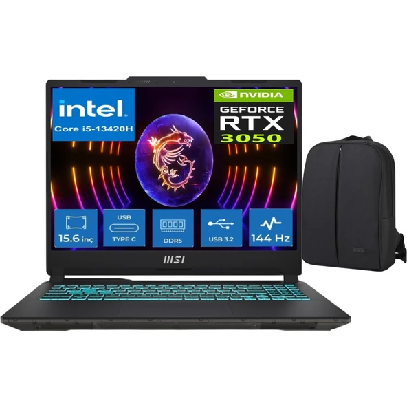 Thin 15 13.nesil Intel Core I5 13420H RTX3050 144hz 24GB Ram 1tb SSD 15.6inc WINDOWS11 & Cimete Çanta ürün görseli 1