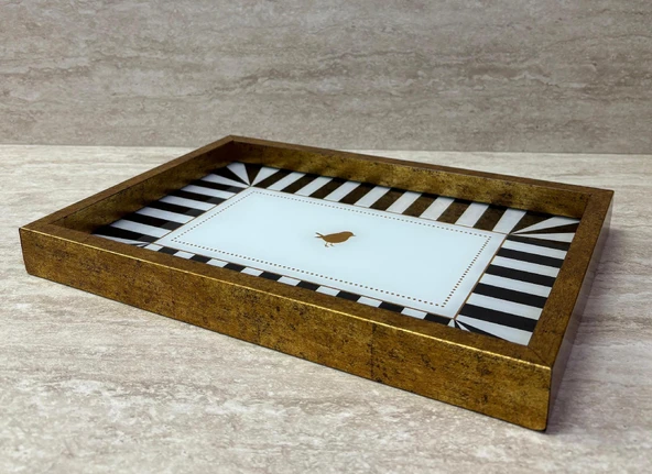 Dekoratif Dijital Cam Baskılı Sunum Tepsisi – 32 x 22 cm - Resim 2