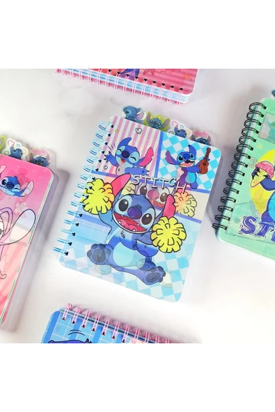 Vuslat Design Stitch Ayraçlı Hologram Kapak Spiralli Defter 120 Yaprak Çizgili