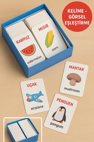 Hafıza Kartları Flash Cards 108 Parça • Türkçe İngilizce Kelime Oyunu • Zeka ve Dikkat Gelişimi - 4