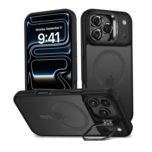 iPhone 17 Pro Kılıf Armor Seri Magsafe Uyumlu Stand Özellikli Kamera Lensli Kapak - 2