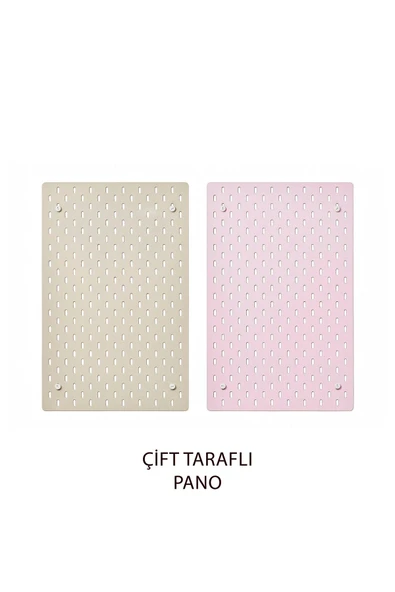 Skadis Çift Taraflı Çok Amaçlı Pano, Bej ve Pembe, 36x56 cm ürün görseli