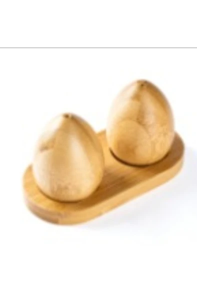 Tantitoni Bambu Standlı Egg Tuzluk Biberlik Seti ürün görseli 1