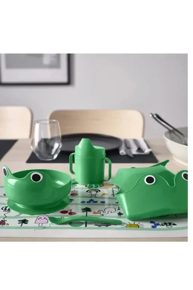 Premium Ürün Kaliteli Üretim Dayanıklı Kullanışlı 4 Parça Sevimli Çocuk Yemek Beslenme Seti MATA 4 Parça - Resim 2