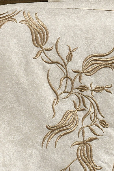 KASSO HOME Lale Seccade Seti-BEJ/Gold 4 Parça - 2