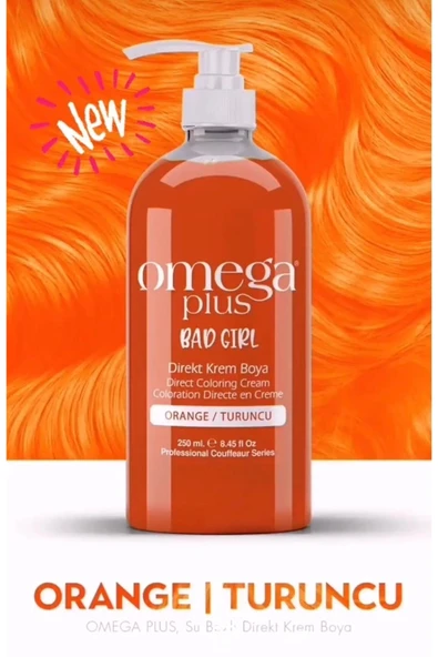 Omega Plus Bad Girl Turuncu Amonyaksız Renkli Saç Boyası 250ml ürün görseli 1