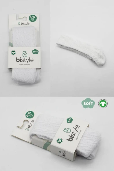 NessiWorld Tekli Zikzak Kabartma Penye Külotlu Çorap BS50108 Beyaz - Resim 5