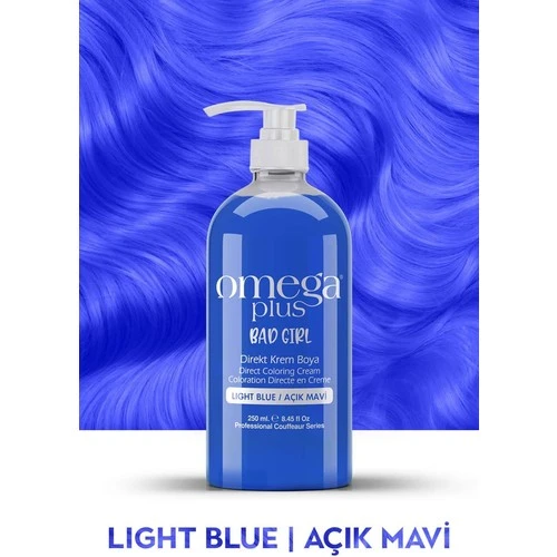Omega Plus Bad Girl Açık Mavi Amonyaksız Renkli Saç Boyası 250ML - Resim 2