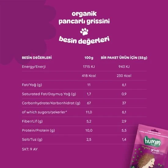 Humm Organik Vegan Pancarlı Grissini 55 Gr - Resim 5