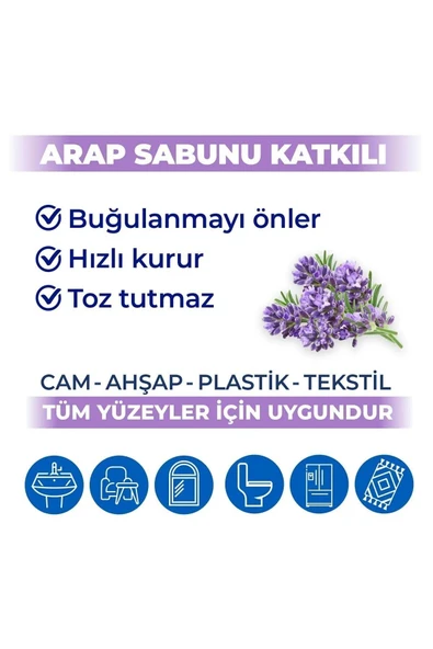Pratik Yüzey Temizlik Havlusu Arap Sabunu Katkılı Lavanta 96lı x6 Adet - Resim 6