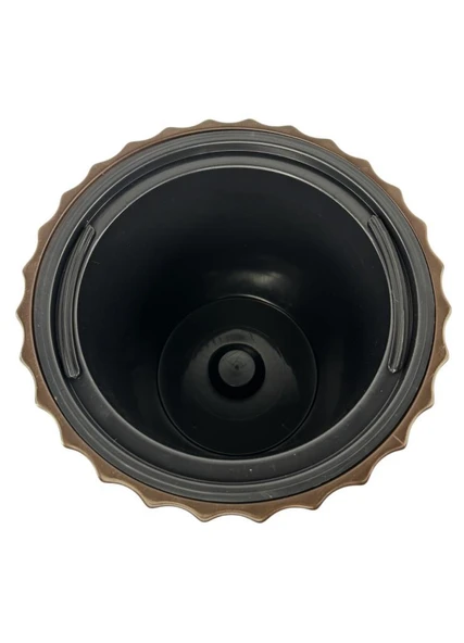 Kahverengi Lilyum Model Vazo Dekoratif Plastik Saksı 57cm 9 Litre İç Hacim Estetik ve Modern Tasarım - 3