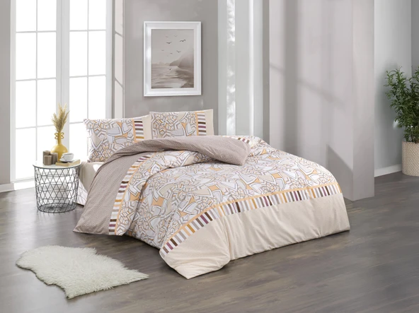 Kristal Kozmik - Somon Çift Kişilik Nevresim Takımı