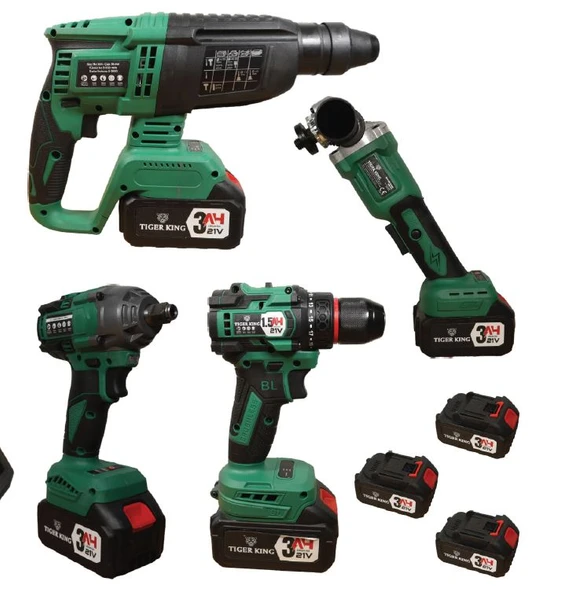 TİGER KİNG PRO 4 LÜ SET SOMUN SIKMA+HİLTİ+VİDALAMA+AVUÇ TAŞLAMA