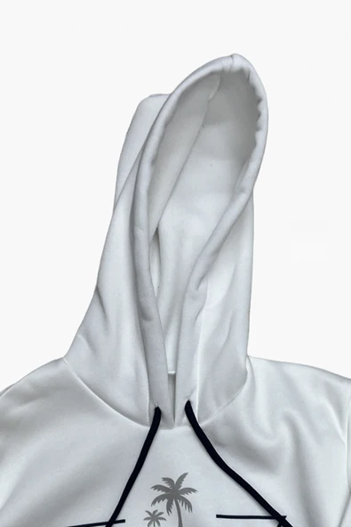 Kız Çocuk Kapüşonlu Kanguru Cepli Ribana ve Baskı Detaylı 3 İplik Sweatshirt 12325 - 4