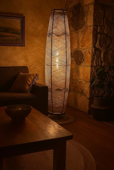 Doğal El Yapımı Lambader Bohem,Ahşap,Modern,Rustik 125*32 ürün görseli