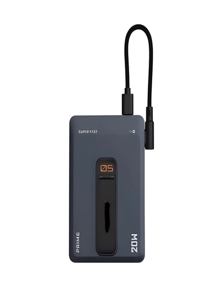5000mAh 20W Hızlı Şarj Kablosuz Magsafe Powerbank Type-C Kablolu/Girişli Standlı Siyah - 1