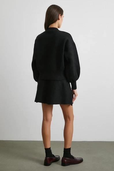 Hırka Etek Triko Takım Siyah - 6