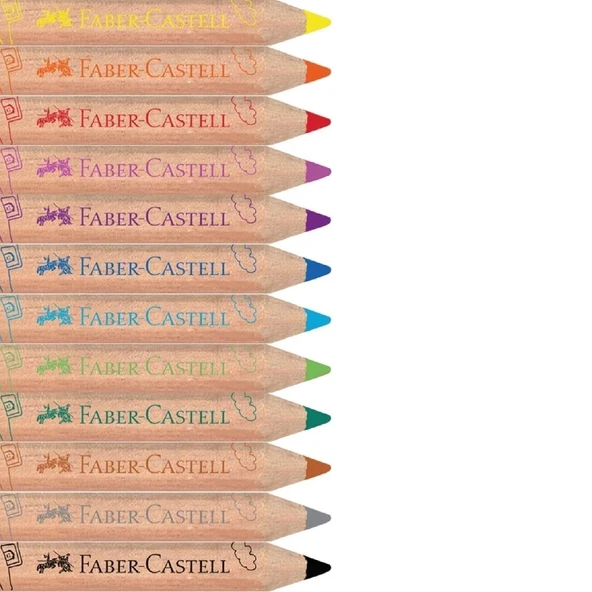 Faber-Castell Jumbo İlk Kuru Boya Kalemim Yarım Boy 12 Renk - Resim 2