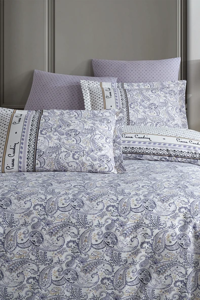 PİERRE CARDİN PAMUK Ranforce Nevresim Takımı Çift Kişilik Etnic İndigo - 2