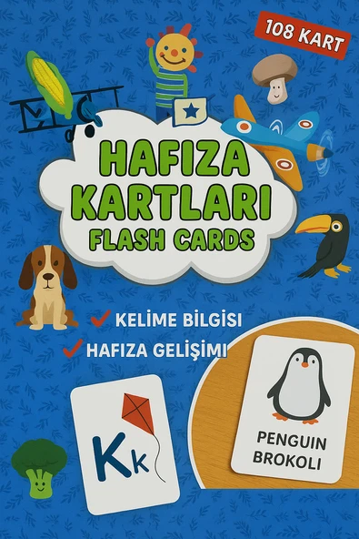 Hafıza Kartları Flash Cards 108 Parça • Türkçe İngilizce Kelime Oyunu • Zeka ve Dikkat Gelişimi - 5