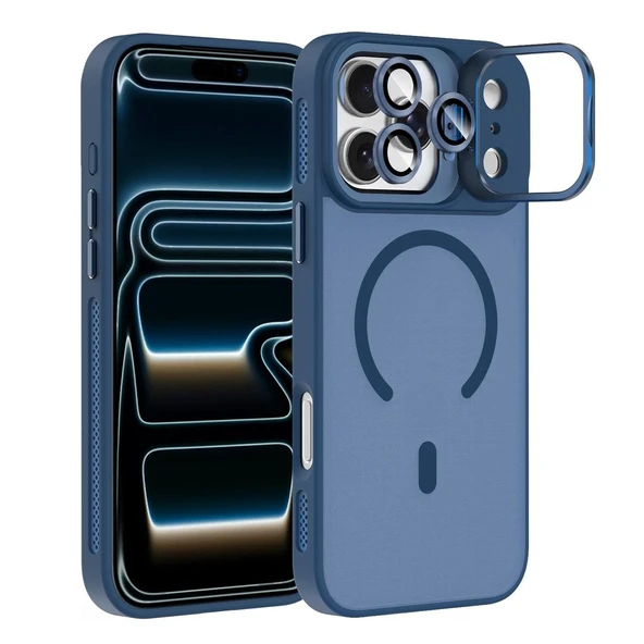 iPhone 17 Pro Kılıf Armor Seri Magsafe Uyumlu Stand Özellikli Kamera Lensli Kapak - 7