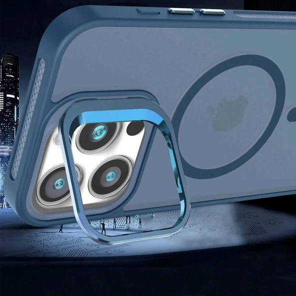 iPhone 17 Pro Kılıf Armor Seri Magsafe Uyumlu Stand Özellikli Kamera Lensli Kapak - 8