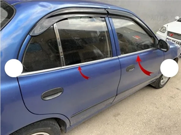 Hyundai Accent Yumurta Kasa 1995-2000 Krom Cam Çıtası 4 Parça Paslanmaz Çelik ürün görseli 1