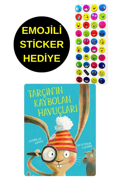 EMOJİLİ STİCKER HEDİYE - OKUL ÖNCESİ RESİMLİ KİTAPLAR MASAL - TARÇININ KAYBOLAN HAVUÇLARI ürün görseli