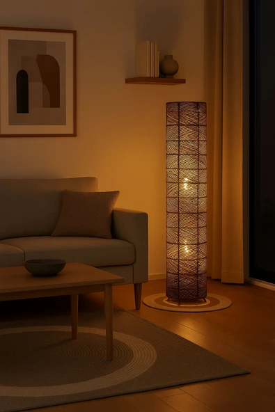 Doğal El Yapımı Lambader Bohem,Ahşap,Modern,Rustik - Resim 2