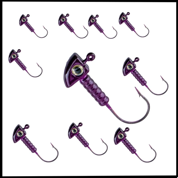 Uyguna-Yakala 8 gr -Mor  -Kurşunlu  Olta İğnesi Zoka -10 Adet ALA.285 ürün görseli