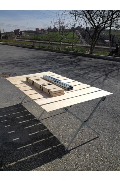 Çok Amaçlı Ahşaplı Kampet Takım - Seyyar Kampet Piknik, Pazar Tezgahı(AHŞAP+ KAMPET.) - Resim 2