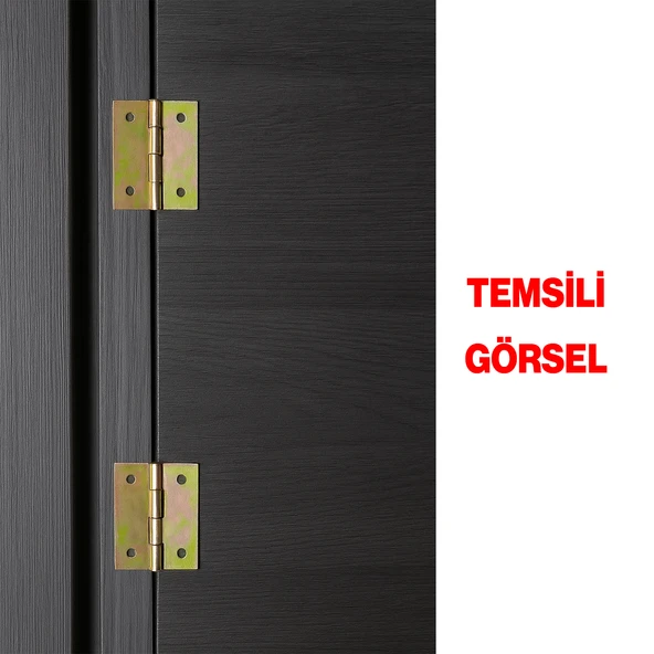 2 Adet Yaprak Menteşe Prinç Sarı No:2 Mobilya Pencere Kapı Duşakabin Dolap Menteşesi İki Kanatlı - Resim 2