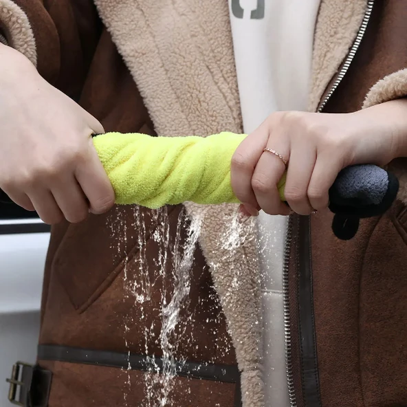 Yünlü Mikrofiber Araba Temizlik Bezi 50x70 cm - Resim 2