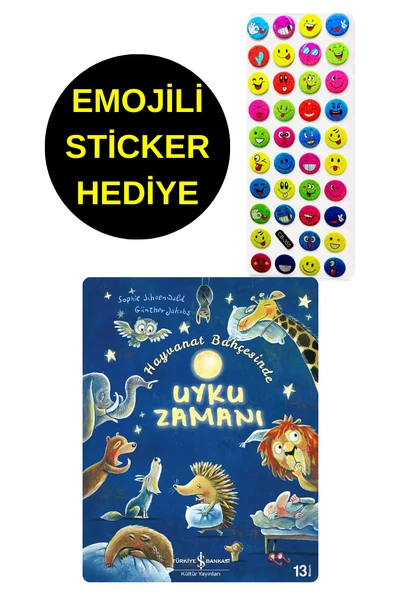 EMOJİLİ STİCKER HEDİYELİ - OKUL ÖNCESİ RESİMLİ KİTAPLAR MASAL - HAYVANAT BAHÇESİNDE UYKU ZAMANI ürün görseli